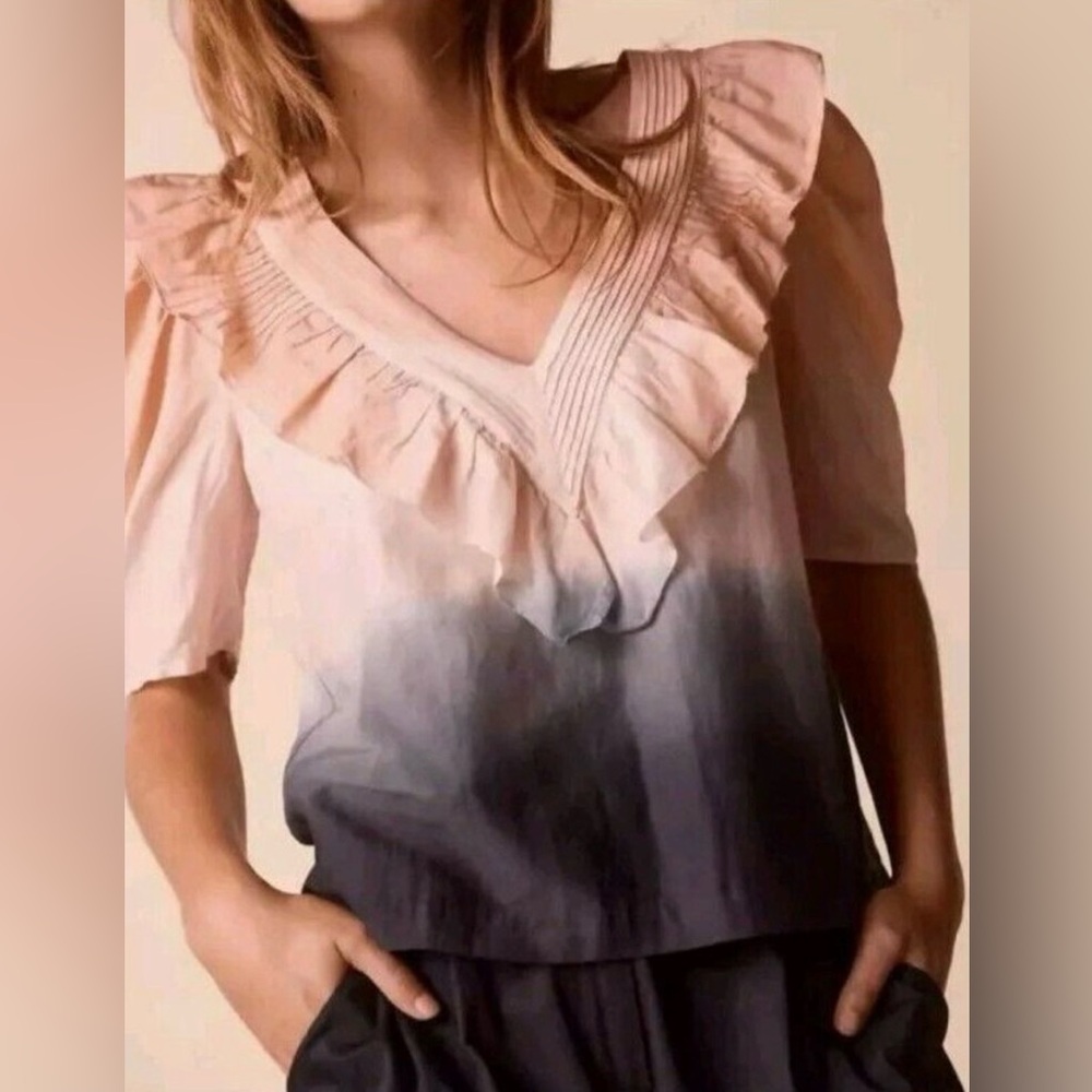 NWT! St. Roche Sabina Cotton/Silk Top Praline, Wild Rose, Black